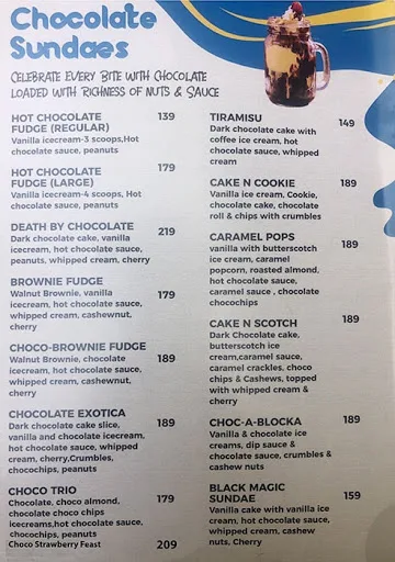 Frosti menu 