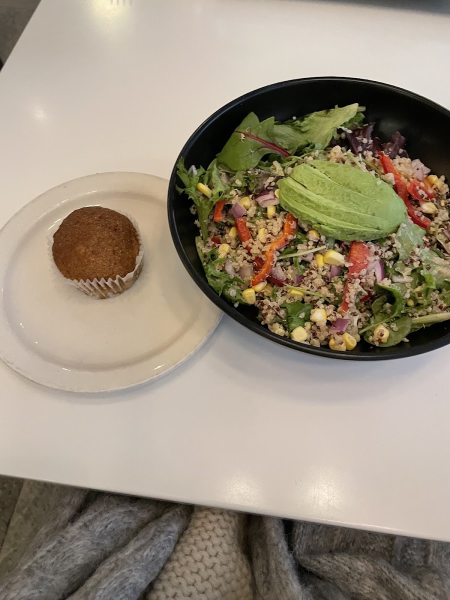 Quinoa salad and cornbread