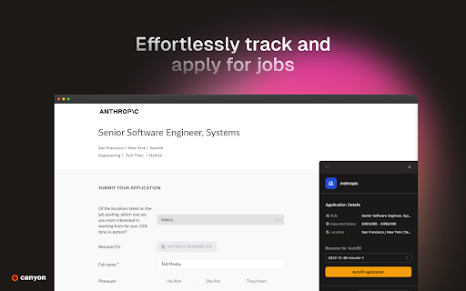 Canyon: Track & Apply to Jobs with AI