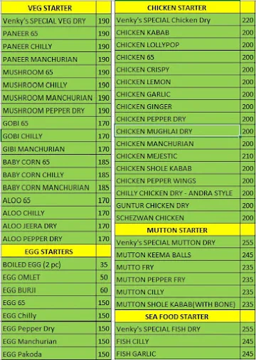 Venky's Dum Biryani menu 