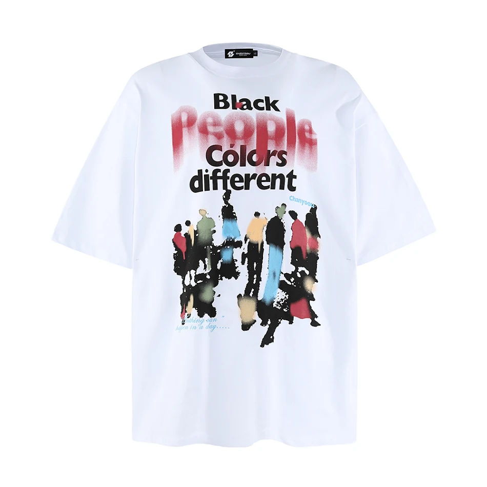 T-shirt da uomo a maniche corte con stampa astratta creativa. Comfort e stile per un look moderno e originale. Perfetta per ogni occasione informale.
