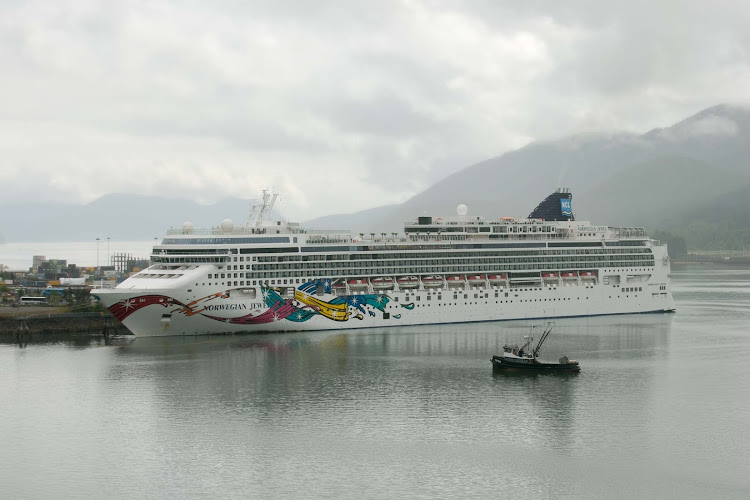 Norwegian Jewel docked in Auke Bay Harbor, Juneau, Alaska. 