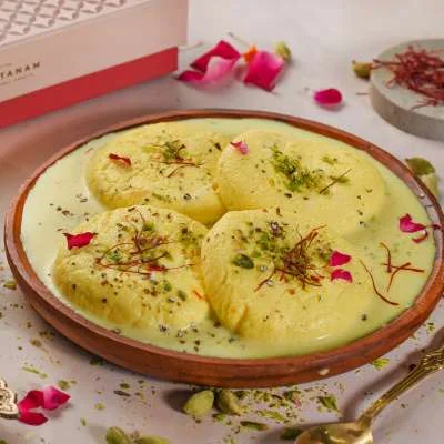 Kesari Rasmalai [1Pc]