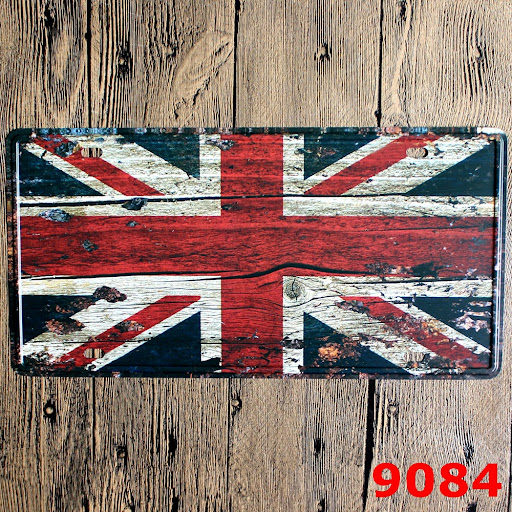 Title 9, Retro Road Guide Metal Sign Wall Decor, License...