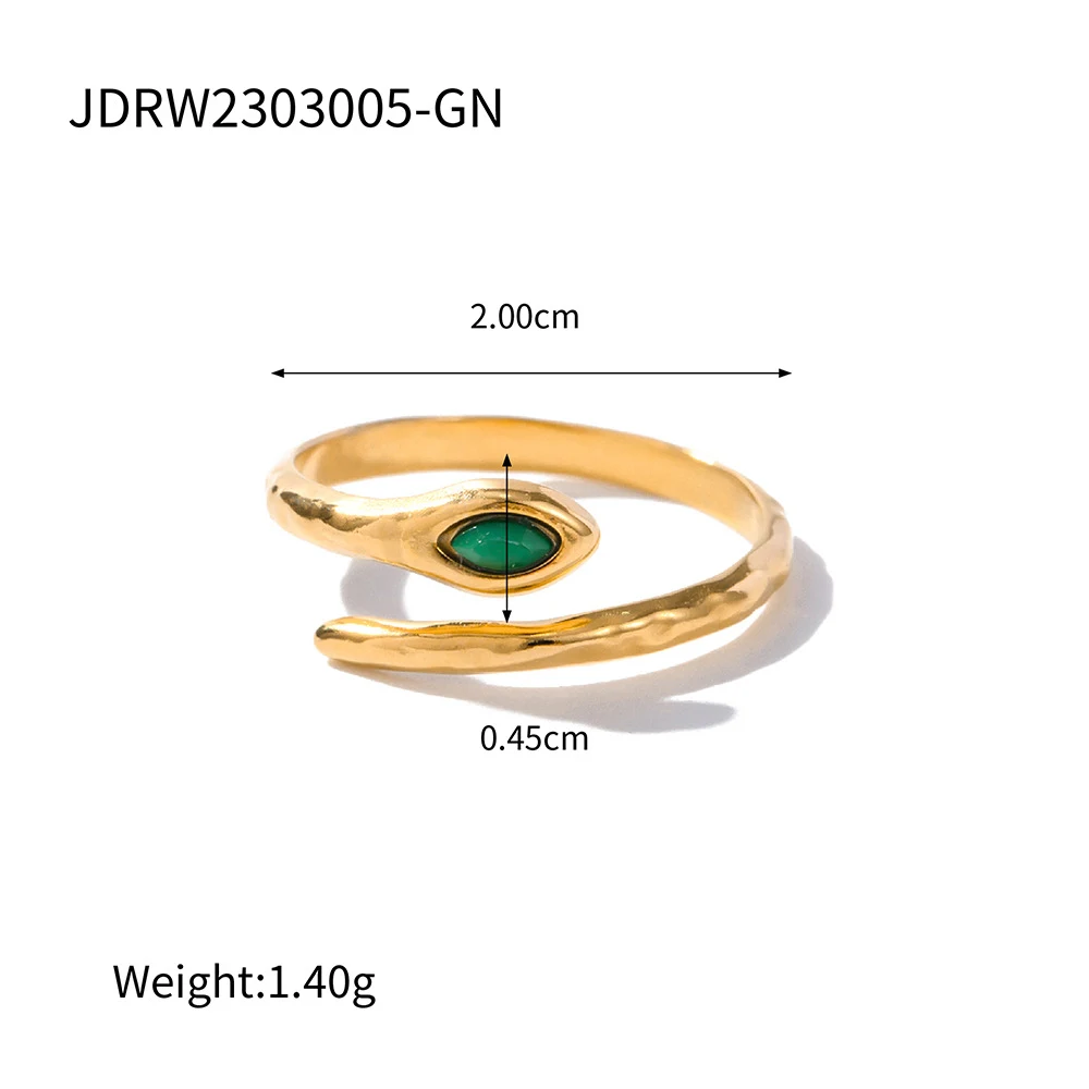 Title 1, Gouden slangvormige ring van roestvrij staal Ee...
