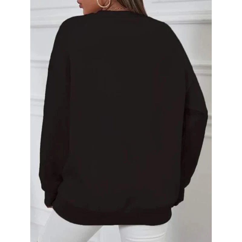 Nouvelle marque à la mode dessin animé lune impression lâche décontracté dames pull
