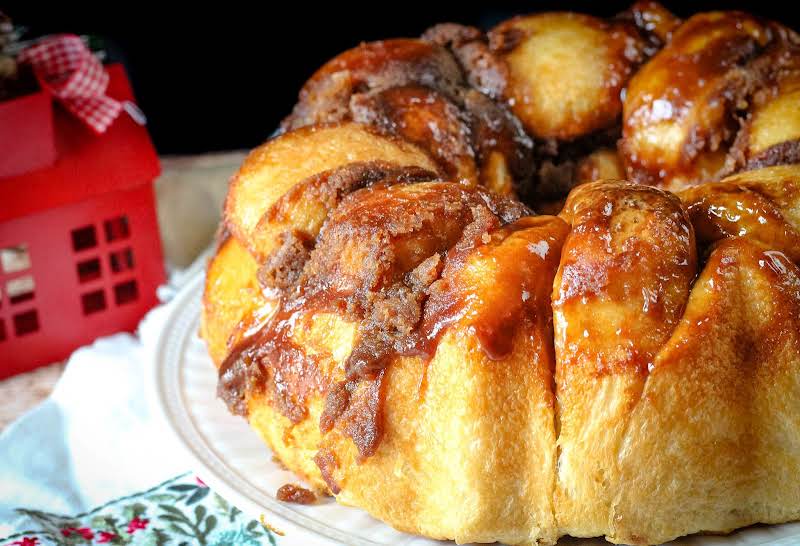 Christmas Eve Shortcut Cinnamon Rolls Ready To Be Served.