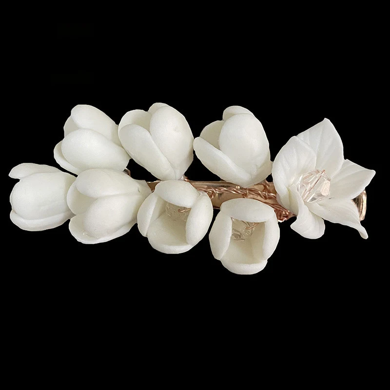 Bruids haarclip voor bruiloften, pastorale keramiek. Bloemige haaraccessoire voor bruiden. Perfect voor een romantische, natuurlijke look.