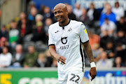 Andre Ayew of Swansea City during the Sky Bet Championship match between Swansea City and Reading at the Liberty Stadium on September 28, 2019 in Swansea, Wales. 