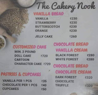 The Cakery Nook menu 1