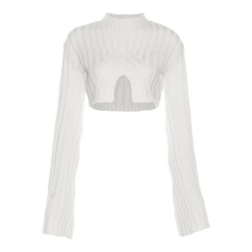 Title 10, Short Open Navel Knit Sweater For Women