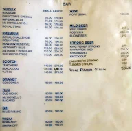 Hotel Sargam menu 1