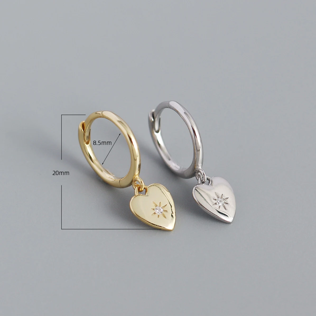 Title 4, French Entry Lux S925 Silver Peach Heart metale...