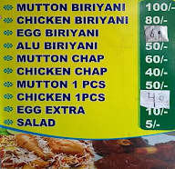 Javed Biryani menu 1