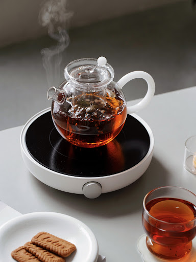 Title 12, Original Design Heatable Glass Teapot and Teacu...
