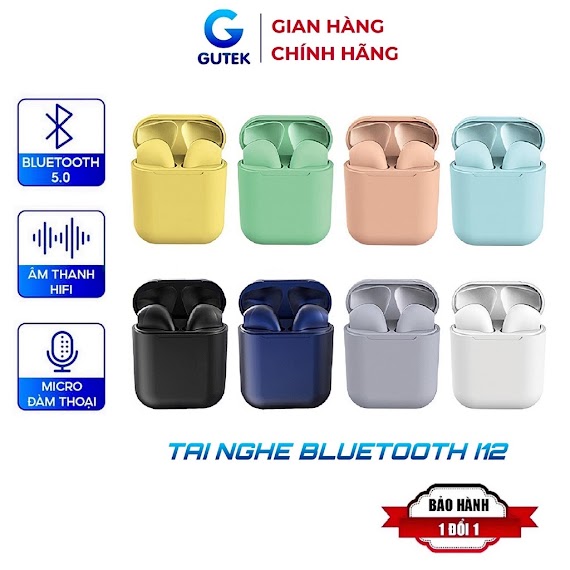 Tai Nghe Bluetooth Không Dây Gutek Inpods I12 V5.0 Nút Cảm Ứng Âm Thanh Hifi