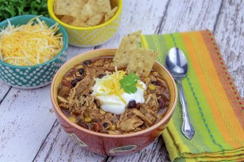 Slow Cooker Chicken Taco Chili