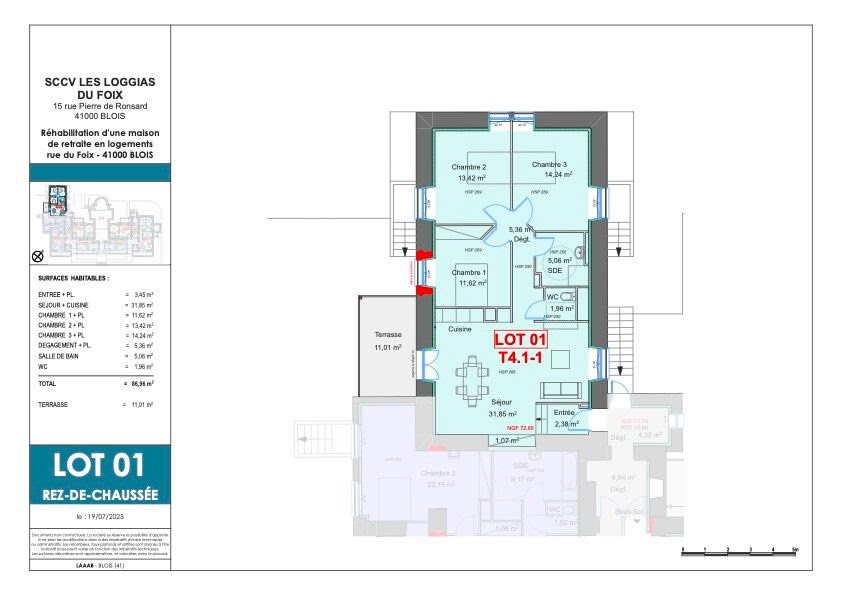 Vente appartement 4 pièces 86.86 m² à Blois (41000), 270 342 €