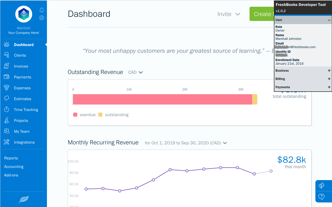 FreshBooks Developer Tool Preview image 0