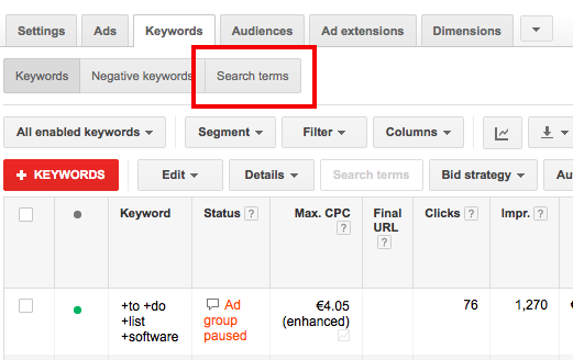 trouver de nouveaux termes de recherche