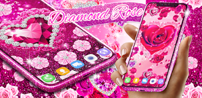 Purple Hearts and Diamonds Phone Live Wallpaper - free download