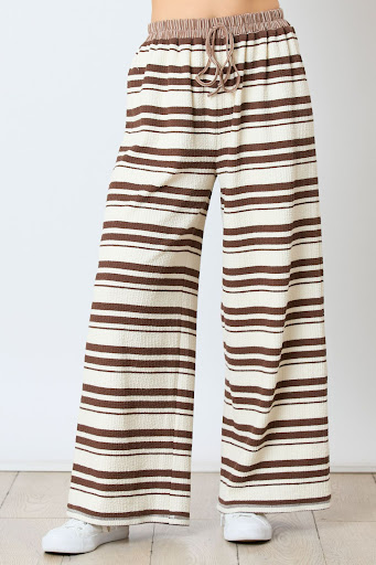Title 24, Striped Long-sleeved Trousers Casual Loose Two-...
