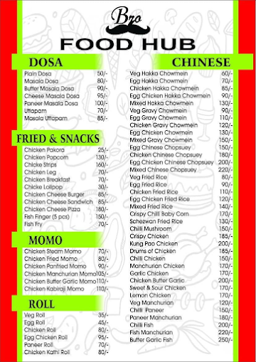 Bro Food Hub menu 