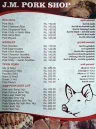 J M Pork Shop menu 1