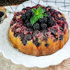 Thumbnail For Vanilla Blackberry Cake On A Serving Platter.