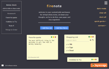 Firenote: Notes and Todo Lists in New Tab small promo image