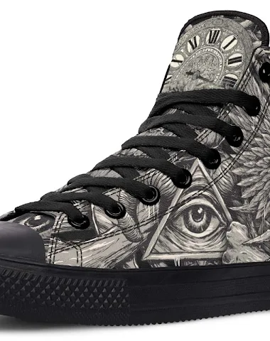 Bedrukte Hoge Canvas Schoenen voor - 1