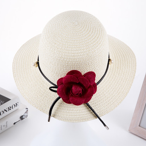 Title 8, Ladies Sun Hat Pearl Flower Pot Hat