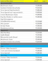 Cafe Terra menu 1