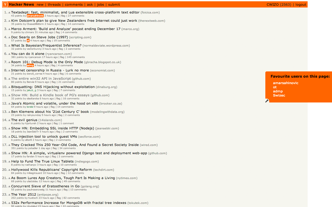 HN Favourite Users Preview image 3