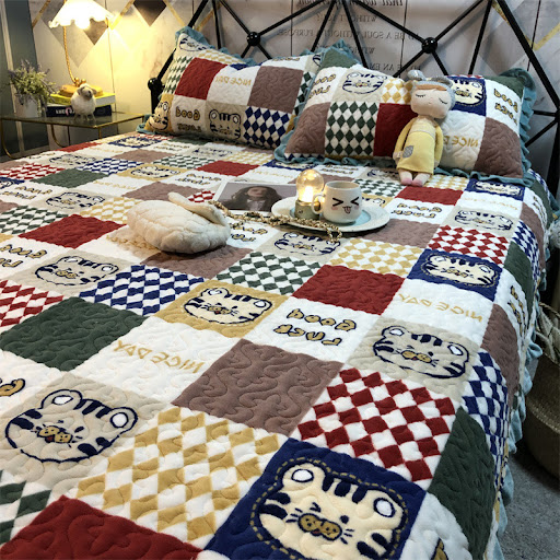 Title 10, Warm Sunflower Milk Pile Bed Cover Three Piece ...