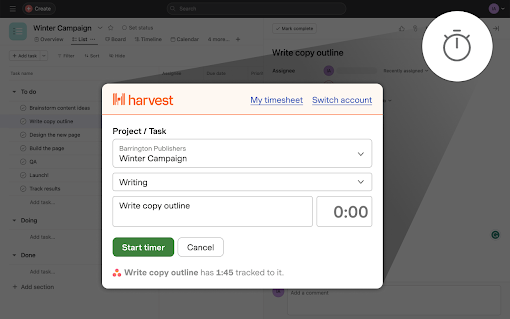 Harvest Time Tracker