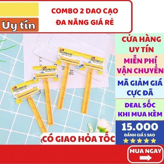 Bộ 2 Dao Cạo Râu, Ri Lưỡi Kép Chất Lượng Tốt