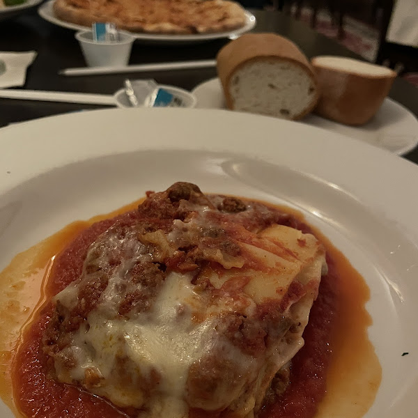 Gf lasagna and bread service