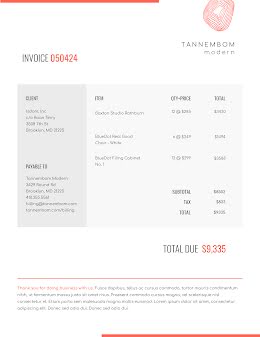 Tannenbom Modern - Invoice item