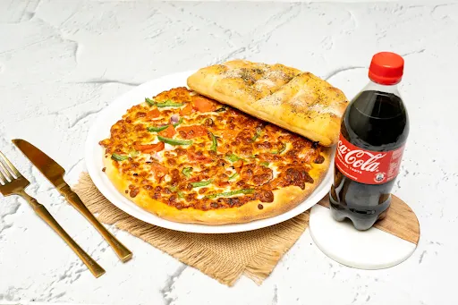 Gardeners Pizza [Medium] With Garlic Pizza And Coke [300 Ml]