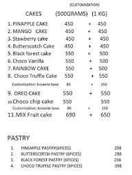 Cake 24 Ghante menu 1