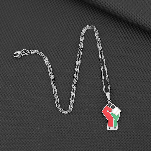 Title 2, Stainless Steel Palestinian Pendant Necklace Sh...