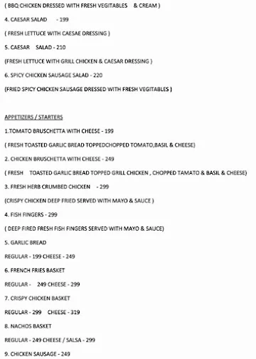 Smokie Brownie menu 