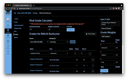 Canvas Easy Grader