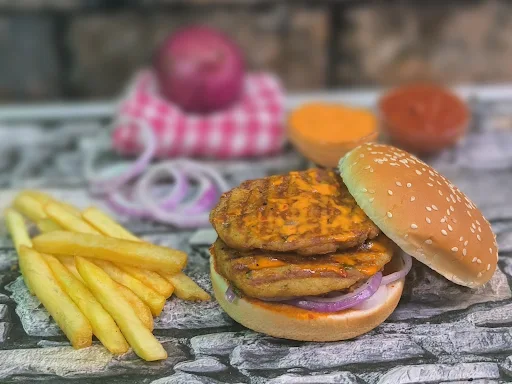Double Grilled Mutton Burger Meal (With Small Fries)