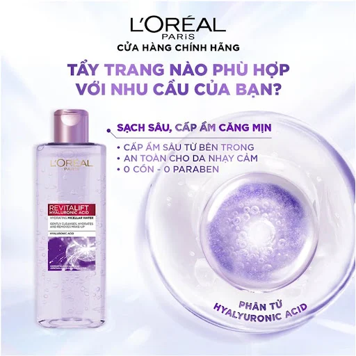 Nước tẩy trang làm sạch và cấp ẩm HA 400ml