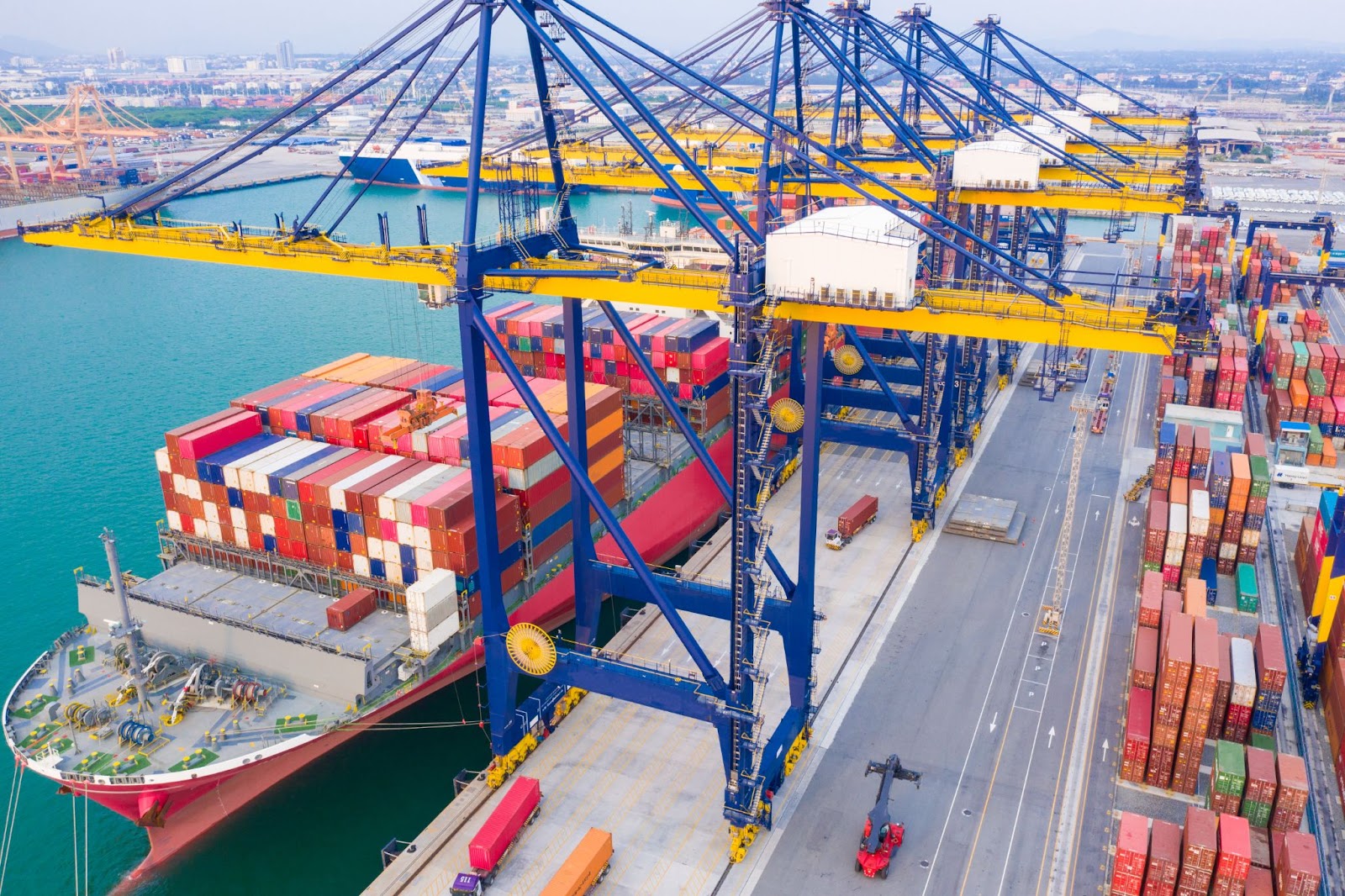 International loading dock for cargo ships.