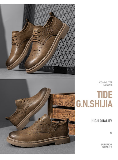 Title 6, Heren casual leren schoenen in Britse stijl met...