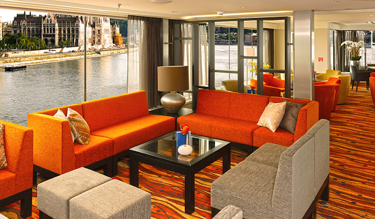 Watch Europe sail by from Avalon Affinity II's Panorama Lounge.