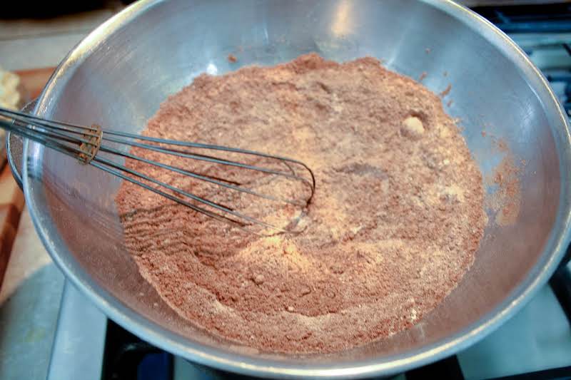 Sugar, Flour, Salt, And Cocoa In A Double Boiler.